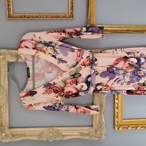 Floral maxi dress 3/4 sleeves